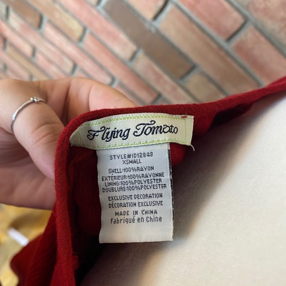 Flying Tomato Red Boho Long-Sleeve Mini Dress - Picture 8 of 8